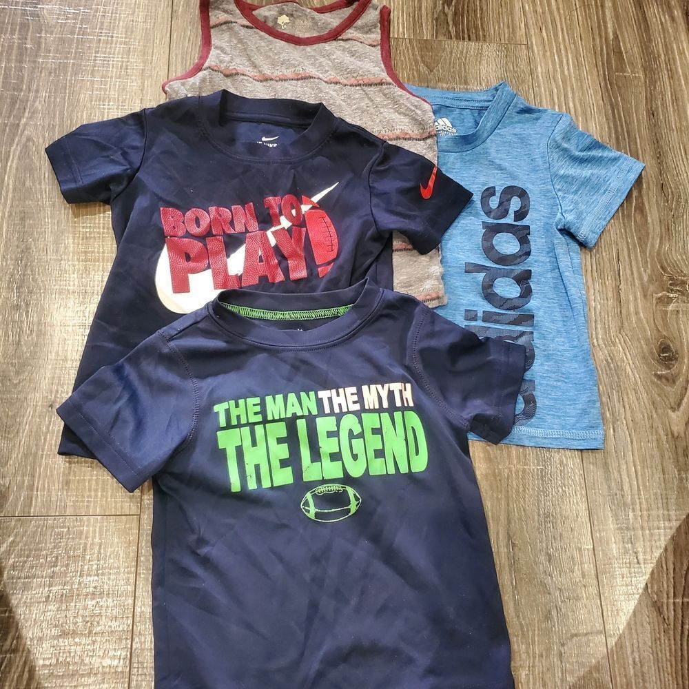 Boy Shirts Size 2T Nike, Carter's, and Adidas Kids Graphic T-Shirts 4 Pieces